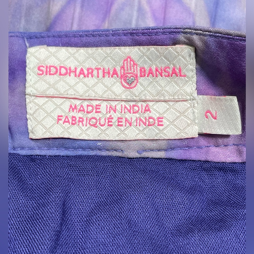 Anthropologie Purple Siddhartha Bansal Marble Dyed Pleated Maxi Skirt Size 2 - Picture 8 of 14